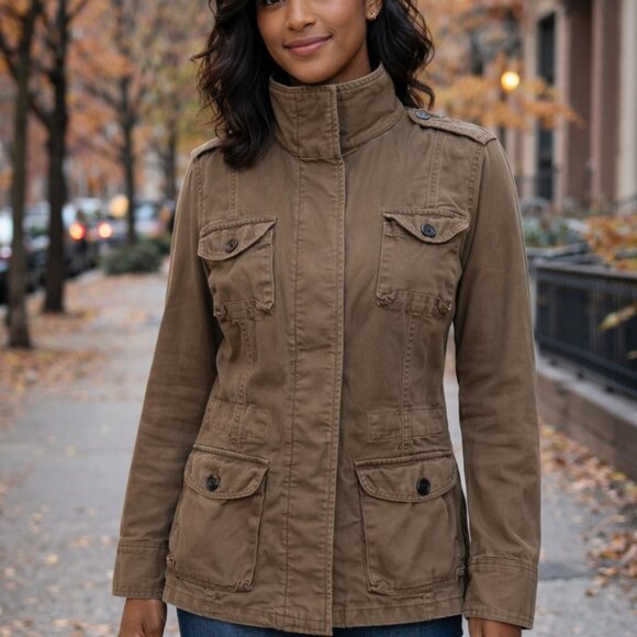 GAP Jackets & Blazers - Gap Utility Military Khaki Army Brown Vintage Field Jacket Women S